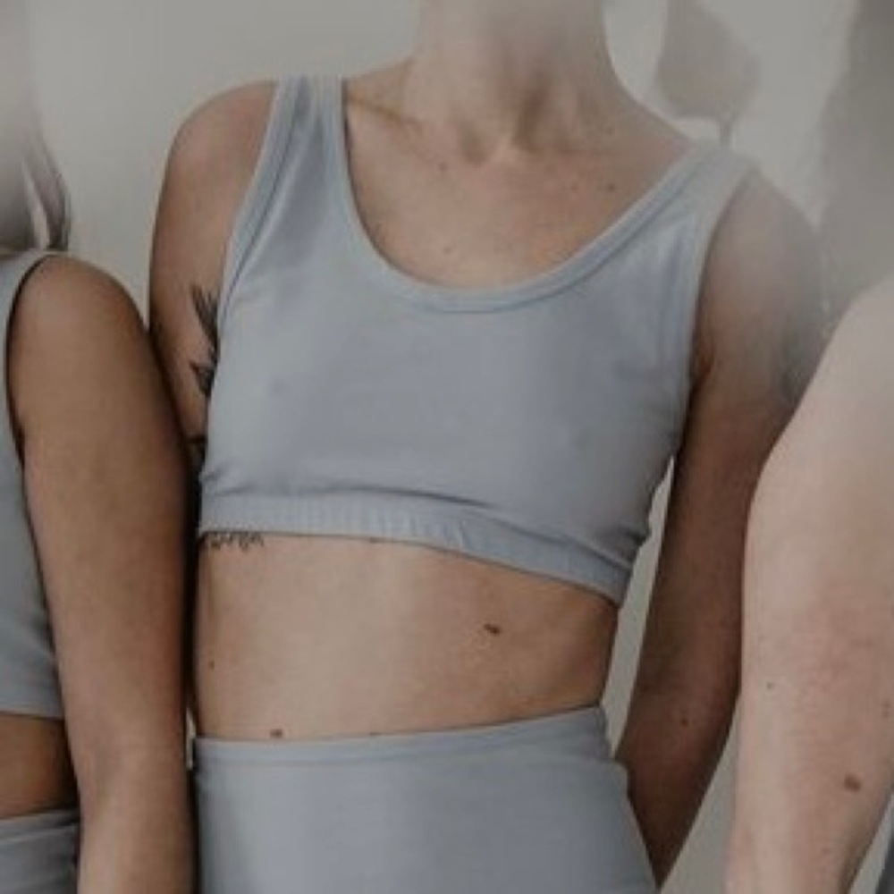 BRAND NEW Annagail Simone Bra / Crop Top - never worn. Size medium. Powder Blue